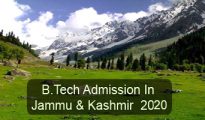 B.Tech Admission in Jammu & Kashmir 2020