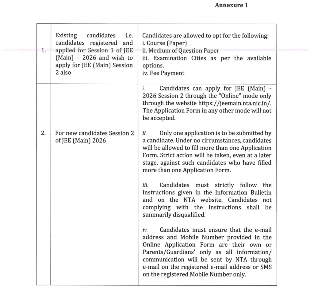 JEE Registration Instruction PDF