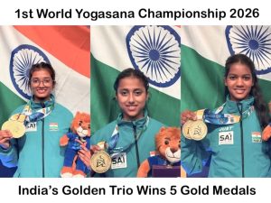 Galgotias University students winning gold medal