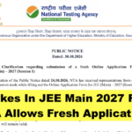JEE 2027 Fresh Form submission
