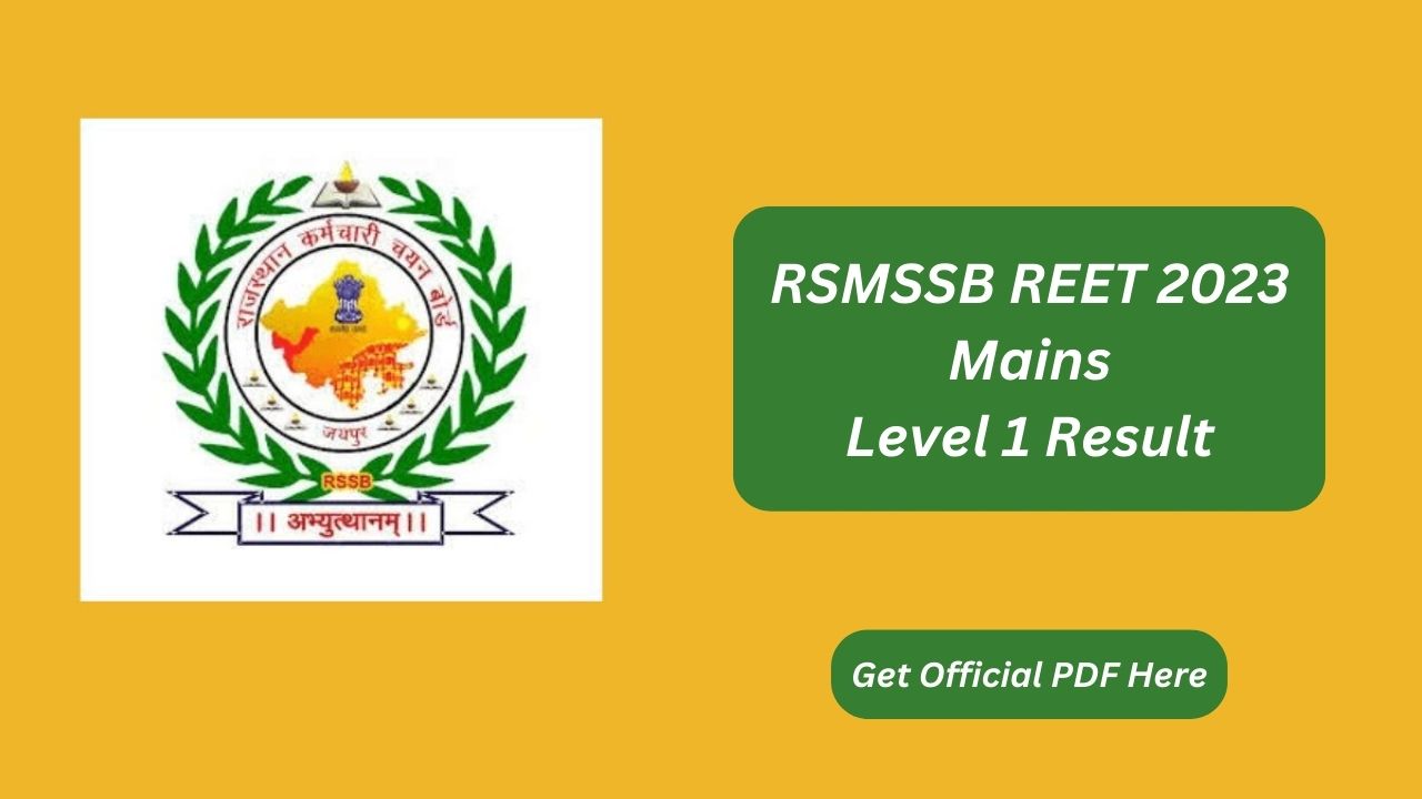 REET 2023 Mains Result Official PDF