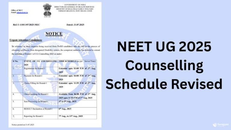 NEET UG 2025 Counselling Schedule Revised Notice PDF Here Neet Ug 2025 Counselling Schedule Revised 768x432